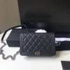 10A klassieke opgewaardeerde magnetische hasp mini crossbody met doos geruite handtassen portefeuilles kaviaar lamsleer vrouwelijke portemonnee schouder ba320C