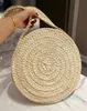 Women Bag Round Circular Rattan Totes New Soild Color Wicker Straw Handbags Woven Shoulder Bags Female's Fashion Traveling Purses