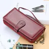 Wallets Baellerry Women And Purses Long Leather Card Holder Female Coin Purse Zipper Phone Clutch Bag Blue Pink Wallet For