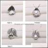 ジュエリーの設定925 Sier Pearl Necklace Sliver Pendant 8 Styles diy with Chain Christmas Drop Delivery Dhgarden otlwd