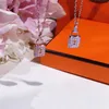 45CMChongcong Brand Classical Luxury Jewelry Pure 100% 925 Sterling Silver Pave White Sapphire CZ Party Key Pendant Clavicle Neckl259w