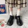 Chaussures habillées Style britannique Femmes Cuir Rétro Marron JK Uniforme Mode Plate-forme Bloc Talon À Lacets Casual 2023 Automne
