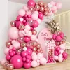 Decoração de festa rosa macaron balão guirlanda arco kit casamento aniversário decoração crianças bebê chuveiro látex ballon cadeia baloon 230920