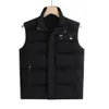 2023 Designer Vest Men Deep Blue Vest Black Coats Quality Casual Feather Outwear Double Zipper Varm vadderad jacka Vit Goose Down Nedfylld L6