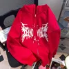 Men's Shorts Y2K Little Devil Gothic Oversized Zippered Hoodie Harajuku Style Clothing Tail Jacket Couple Hooded Sweatshirt