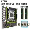 Moderbrädor Keyiyou x79G Motherboard Set 16 GB DDR3 ECC REG RAM med Xeon E5 2690 V2 Processor LGA 2011 x79