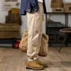 Men's Pants Side Pockets Cargo Harem Hip Hop Casual Male Joggers Trousers Fashion Drawstring Streetwear Khaki
