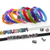 Charm Bracelets 10PC/lot 8 210mm Silicone Wristband Multiple Colors Bracelet Fit For 8mm DIY Slide Letter Charms Fashion Jewelrys Making