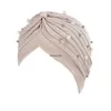 Neue Frauen Perlen Turban Knoten Muslimischen Hijab Beanie Motorhaube Krebs Chemo Kappe Haarausfall Abdeckung Bandana Kopftuch Wrap Turbante