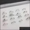 Schmuckfassungen, glänzend, 16 Stile, Perlenring, 925er Silber, Ringe, DIY für Frauen, geeignet, 7–9 mm, verstellbare Größe, Mode, Drop-Lieferung, Dhgarden Otumz