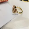 Anelli a fascia 3 stili che non sbiadiscono mai Anello con lettera di marca Ottone placcato oro Rame Anelli a fascia aperti Stilista di lusso Anello con perla di cristallo per gioielli da sposa da donna Regali su