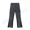2023 Mens Designers FLARED JEANS HIP HOP SPLICED DISTRESSED RIPD Slim Fit Denim Trousers Mans Streetwear Washed Pants Size S-XLH1SF