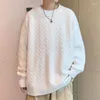 Erkek Sweaters Moda O yakalı örülmüş gevşek rahat kazak giysileri 2023 Sonbahar Koreli Kazaklar Düz Renk All Maç Üstleri