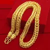 Mens Necklace Thick Chain Hip Hop Do9mm Wide Massive Mens Necklace 2-tone 18K Gold Filled Solid Curb Chain Statement Necklace Gift275N