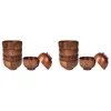 Ciotole 12 pezzi Stoviglie in legno per zuppa di riso Dip Caffè Decorazione per tè Insalatiera in legno Set di posate da cucina
