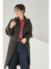 Women's Trench Coats Aigyptos Women Fall Winter Parkas Płaszcz Koreańska wyjmowana z kapturem kurtka Rhombus Wzór długą odzież wierzchnią Argyle