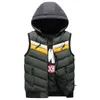 Gilets pour hommes Gilet d'hiver Version de mode décontractée Version double face Veste chaude à capuche amovible capuche supérieure à capuche hommes 230919