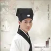 Bérets Hanfu Chapeau Hommes Chinois Traditionnel Ancien Érudit Enseignant Noir Coiffe Mâle Vintage Serviette Confucian Cosplay Pour MenBeret237J