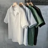 Herren Hoodies Ice Silk Drape Gestreifte Textur Sommer Dünne Kurzarm Männer Polo Top 2023 Coole Mode Übergroße Schwarz Weiß Ankunft Kleidung