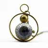 Pocket Watches Personalized Design Mini Crystal Ball Manual Mechanical Watch Retro Steampunk Gentleman Style Necklace Pendant Clock