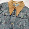 Retro Blue Denim Jackets Embroidery Letter Short Style Jean Coat Luxury Designer Long Sleeve Denim Cardigan