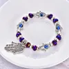 Strand Blue Eyes Bracelet For Women Crystal Resin Lucky Bead Wishing Chain Ladies Charm Jewelry Palm Wear Gifts