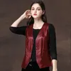 Femmes en cuir Faux printemps automne PU gilet col en V simple boutonnage femmes moto gilets sans manches Top 5XL Y196 230919