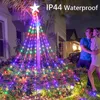 Christmas Decorations USB fivepointed star lamp string 2M waterfall courtyard outdoor camping garden hanging tree led 230919