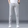 Męskie spodnie 2023 Letni zwykli mężczyźni spodnie Slim Fit Work Elastic TALIST Light Cienki chłodne szare khaki czarne spodnie Mężczyzna 28-38