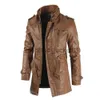 남자 재킷 새로운 고품질 재킷 남자 도로 바람막이 코트 남자 가죽 의류 두꺼운 재킷 양털 남자 캐주얼 재킷 pu j230920
