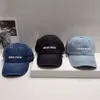 Beyzbol Kapakları Tasarımcı Şapkalar Mektup Beyzbol Kapağı Yıkama Denim Güneş Koruyucu Kapak Mui Mui Hat 2oxm