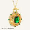 Emerald Diamond Necklace 18 Gold Plated Hollow Pendant Summer Jizzy Pendants Bridesmaid Necklaces Women'S Jewelry Ornate Jewels Diamond Necklace Simple Necklace