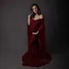 Maternity Dresses Photo of pregnant women dress long skirt with line collar elastic pregnant women photography dress long skirt