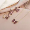 Chains TISUN Selling Fashion Jewelry Gold-plated Crystal Butterfly Necklace Celebrity Street Po For Women