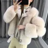 Women's Fur Faux Fur 2023 Hot sales Autumn Winter Real Fox Fur CoatNew Women High End Luxury Genuine Sheepskin Leather Natural Fox Fur Jacket L230920