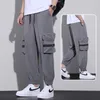 Mäns jeans Ice Silk Pants Summer Thin Quick Dried Sports Stor storlek Junior High School -elever Loose Bundna Work Wear Casual