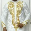 Vêtements ethniques Vetement Femme 2021 Hommes Vêtements Bazin Riche Chemise africaine pour robes d'impression traditionnelles de taille plus broderie Pa244s