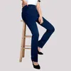 Damen Jeans Frühling/Sommer Straight Barrel Hohe Taille Elastische Freizeithose Bequeme Mama