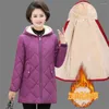 Women's Down 2023 Factory Direct Autumn Winter Middle-aged Lady Hooded Jacket Women Slim Plus Cashmere Warm Coat Size Casual Wam