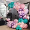 Inne imprezy imprezowe 116pcs syrena ogonowa balon girland łuk różowy fioletowy lateks balon baby shower dziewczyna 1st urodziny favours wystrój ślubny 230919