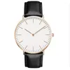 Wristwatches Simple Watch Women Dress Leather Band Analog Quartz Wristwatch Fashion Luxury Ladies Golden Rose Gold Clock Female