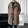 Herrgravrockar koreanska mode män trench coat harajuku vindbrytare affärer casual överrock män kvinna outwear hip hop streetwear rockar j230920