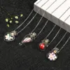 Glaze Vial Necklace Openable Water Drop Heart Steel Chain Keepsake Essential Oil Pendant Memorial Jewelry Perfume Necklaces294n