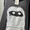 Sweatshirts hoodies mens graffiti docka överdimensionerad amerikansk storlek vintage fleece mäns svart tvättade hoodie högkvalitativa toppar riktiga bilder