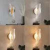 Lampa ścienna LED LOGUSUS Złote Nordic Acryl do sypialni nocny korytarz salon balkon lampy dekoracyjne lampy dekoracyjne