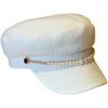 Berets modny granatowy kapelusz swobodna czapka bawełniana beret płaskie czapki kapitan czapki wojskowe vintage sportowy sport