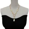 Chokers YYING Freshwater Cultured White Biwa Pearl Rectangle Round Y Drop Necklace 18 5" 230920