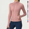 Lulule Chaqueta de yoga para mujer con cremallera completa, chaqueta deportiva para correr, ropa deportiva con cremallera, camisetas de entrenamiento ajustadas