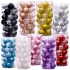 Décorations de Noël 6 cm boules d'arbre de Noël en or rose en plastique transparent boule de Noël ornement décoration pour décor d'arbre Natal Navidad année 230920