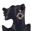 Dingle örhängen Böhmen kvinnors smycken tillbehör 9 färger harts handgjorda pärlor hyperbole rhombus lång droppe 2023 trend för fest